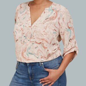 TORRID Harper Crepe De Chine Pullover 3/4 Sleeve Blouse. Plus Size 1X